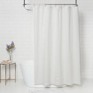 Threshold Subtle Striped Textured Shower Curtain Off-White/Cream